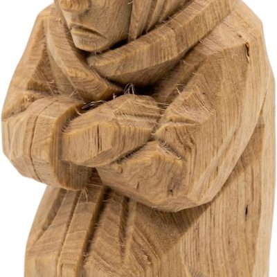 Wood Carved Cold Morning Figurine – Wood Carved Style Hooded Figure with Folded Arms Collectible Statue – Rustic Minimalist Nordic Style Décor — 3D Printed Collectible by 3DCentral