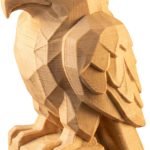 Wood Carved Eagle Figurine – Wood Carved Style Falcon Statue for Shelf Decor, Desk Accent or Collectible Gift
