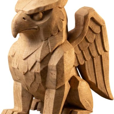 Wood Carved Griffin Figurine – Wood Carved Style Mythical Beast with Wings and Beak | PLA Wood Fantasy Creature Collectible — 3D Printed Collectible by 3DCentral
