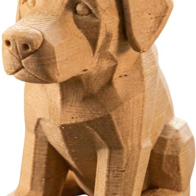 Wood Carved Labrador Retriever Figurine – Collectible Dog Sculpture in Faux Wood Finish for Shelf, Desk, or Mantel Display — 3D Printed Collectible by 3DCentral