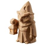 Wood Carved Night Guardian Figurine – Wood Carved Style Fantasy Shelf Decor, Miniature Mage Owl Sculpture for Collectors & Gamers