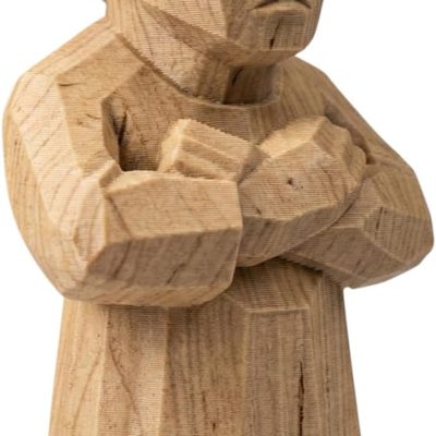 Wood Carved Pause Figurine – Wood Carved-Style Minimalist Meditative Decor, Nordic-Inspired Statue for Desk or Shelf – Collectible Sculpture for Calm & Focus — 3D Printed Collectible by 3DCentral