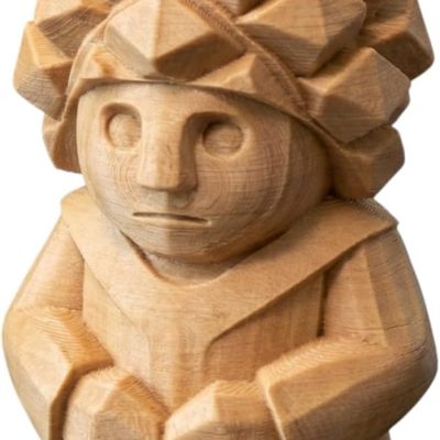 Wood Carved Pine Cone Figurine – Wood Carved Style Forest Character with Cone Headdress | PLA Wood Whimsical Collectible — 3D Printed Collectible by 3DCentral