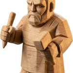 Wood Carved Sculptor Figurine – Wood Carved Style Artisan-Inspired Desktop Decor for Collectors and Creators – Nordic Style Miniature Statue – Rustic Tool Holder Aesthetic – 3D Printed in Canada