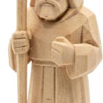 Wood Carved Shepherd Figurine – Wood Carved Style Medieval Monk Statue with Staff for Shelf or Mantel Display – Collectible Decor for Spiritual or Seasonal Themes – 3D Printed in Canada