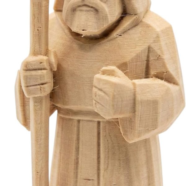 Wood Carved Shepherd – Medieval Monk Figurine