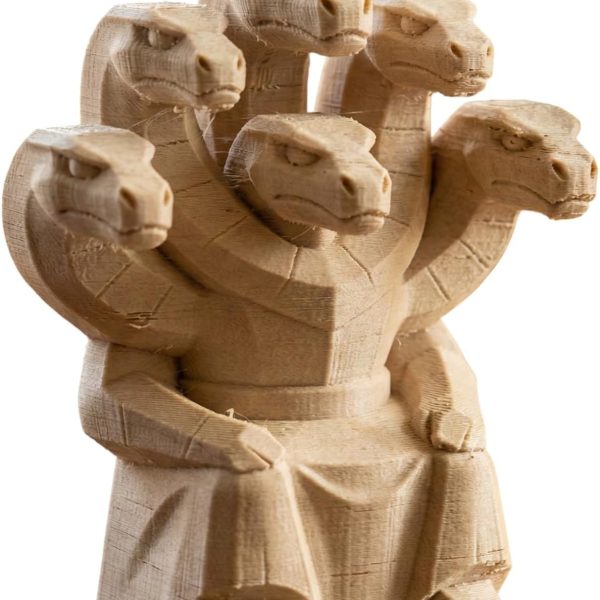 Serpent à six têtes sculpté façon bois