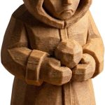 Wood Carved Winter Game Figurine – Wood Carved Style Cloaked Character Collectible for Display & Decor – Rustic Nordic-Style Gamer Shelf Ornament – 3D Printed in Canada