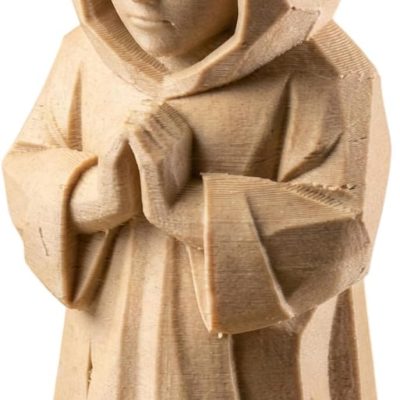 Wood Carved Winter Serenity Figurine – Wood Carved Style Hooded Monk Praying Statue for Shelf, Altar, or Office Décor – Spiritual Minimalist Collectible — 3D Printed Collectible by 3DCentral