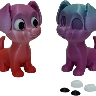 Cute Dog Figurine – Adorable Puppy Collectible with Optional Eye Pieces – 3D Printed in Canada — 3D Printed Collectible by 3DCentral