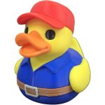 Plumber Duck Figurine – Rubber Duck in Work Belt & Red Cap for Tradesmen, Pipe Pros, and Funny Gift Decor