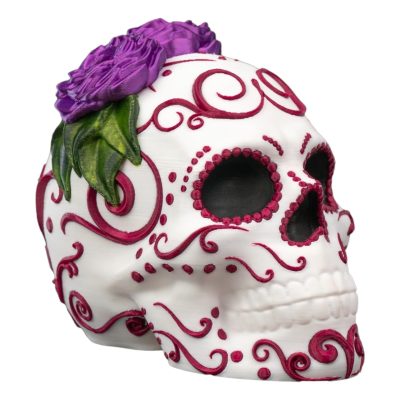 Carmen Calavera Decorative Sugar Skull – Día de Los Muertos-Inspired Décor for Teens & Adults – Gothic Art Collectible – 3D Printed in Canada — 3D Printed Collectible by 3DCentral