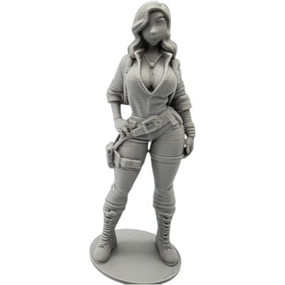 Female Mechanic Figurine – Curvy Garage Tech Statue for Display, Dioramas, and Collector Shelves – 3D Printed in Canada — 3D Printed Collectible by 3DCentral