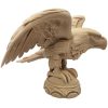 Bird of Prey Figurine with Folded Wings – Wood-Style 3D Printed Raptor Statue for Shelf or Desk Display – 3D Printed in Canada — 3D Printed Collectible by 3DCentral