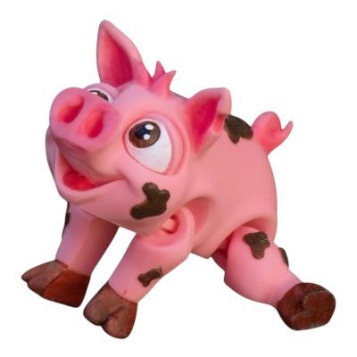 Articulated Flexy Piggy Figurine – Farm-Themed Desk Fidget for Teens & Adults – Stress Relief & Collectible – 3D Printed in Canada — 3D Printed Collectible by 3DCentral