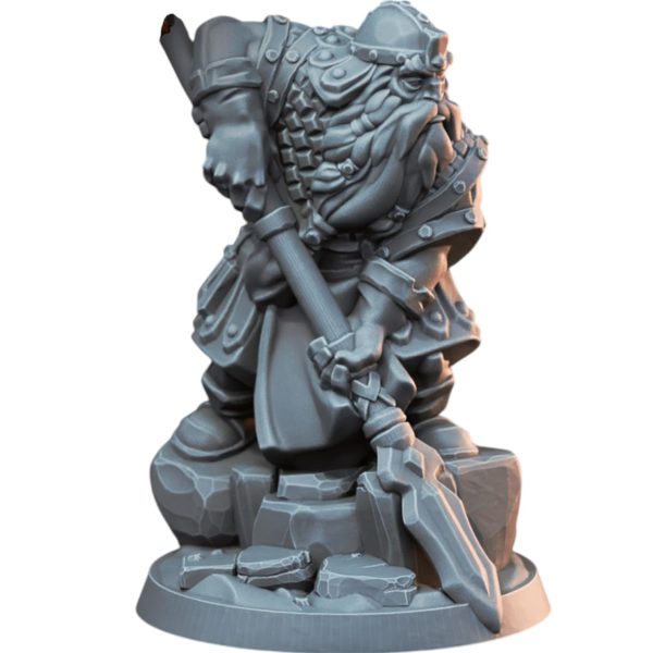 Figurine de nain à arme d&rsquo;hast