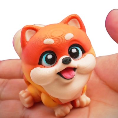 Cute Pomeranian Puppy Figurines (Pack of 2) – Print-in-Place Kawaii Dog Miniatures with Big Eyes – 3D Printed in Canada — 3D Printed Collectible by 3DCentral