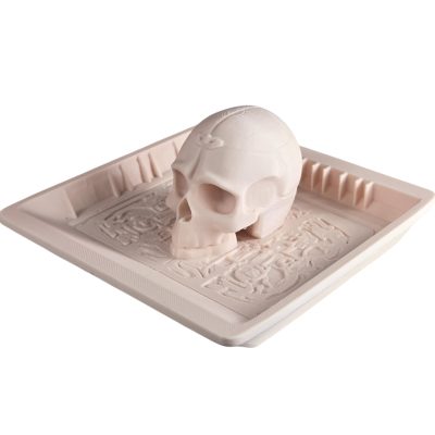 Skull Catch-All Tray – Gothic Desk Organizer with 3D Skull Accent for Keys, Coins, Dice, or Jewelry – 3D Printed in Canada — 3D Printed Collectible by 3DCentral