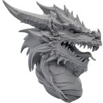 Monstrous Sea Dragon Bust – Aquatic Fantasy Beast Sculpture