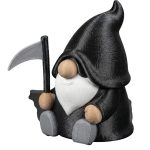 Grim Reaper Gnome Figurine – Gothic Halloween Shelf Decor, Spooky Fantasy Collectible Statue for Home or Office Display