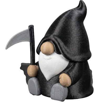 Grim Reaper Gnome Figurine – Gothic Halloween Shelf Decor, Spooky Fantasy Collectible Statue for Home or Office Display – 3D Printed in Canada — 3D Printed Collectible by 3DCentral