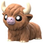 Heather Hoof Highland Cow Figurine – Poseable 3D Printed Miniature