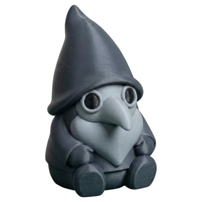 Plague Doctor Gnome Figurine – Creepy Cute Gothic Decor for Desk, Shelf, or Curio Cabinet – Halloween Gnome Sculpture for Collectors – 3D Printed in Canada — 3D Printed Collectible by 3DCentral