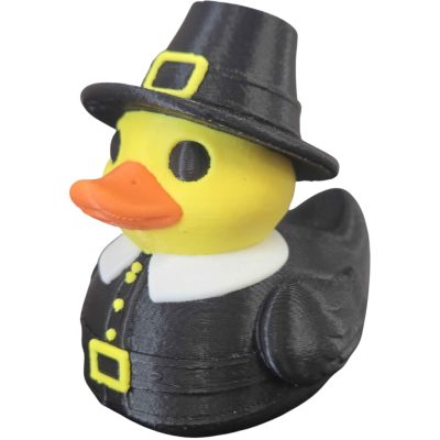 Thanksgiving Pilgrim Duck Figurine– Collectible Duck for Holiday Decor, Shelf Display & Gag Gifting – 3D Printed in Canada — 3D Printed Collectible by 3DCentral