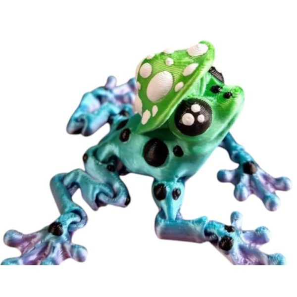Figurine articulée grenouille champignon