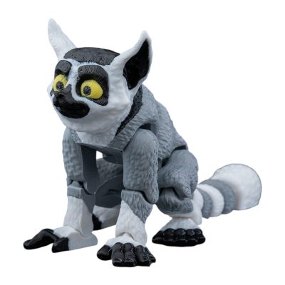 Bouncy Lemur Figurine with Articulated Tail and Realistic Detail – Jungle Animal Shelf Decor for Teens & Adults – 3D Printed in Canada — 3D Printed Collectible by 3DCentral