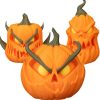 Pumpgrin Trio Halloween Pumpkin Figurines – Creepy Jack-o'-Lantern Set of 3 with Horned & Twisted Stems – Spooky Gothic Tabletop & Mantle Décor – 3D Printed in Canada — 3D Printed Collectible by 3DCentral