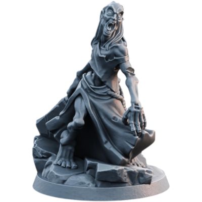 Undead Zombie Miniature 32mm Scale | Screaming Corpse for Fantasy Tabletop RPG & Painting – 3D Printed in Canada — 3D Printed Collectible by 3DCentral