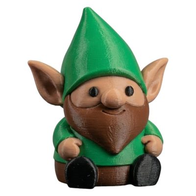Fantasy Elf Gnome Figurine – Cute Bearded Decoration for Desk, Shelf, or Fairy Garden – 3D Printed in Canada — 3D Printed Collectible by 3DCentral