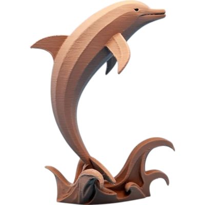 Leaping Dolphin Figurine – Ocean Wave-Themed Coastal Décor Statue for Nautical Displays & Beach Lovers – 3D Printed in Canada — 3D Printed Collectible by 3DCentral