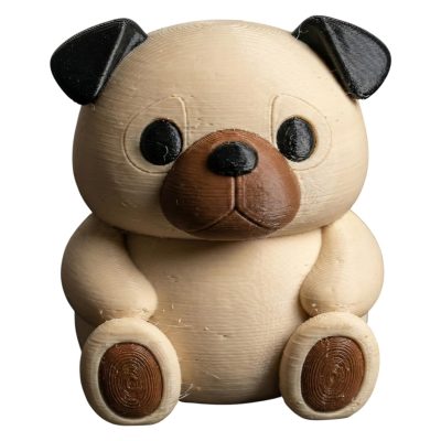 Pug Teddy Bear Cub Figurine – Cute Dog-Inspired Collectible Desk Buddy for Teens & Adults – Adorable Fidget Display Decor – 3D Printed in Canada — 3D Printed Collectible by 3DCentral