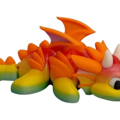 Aquatic Dragon Figurine – Colorful Fantasy Collectible with Ocean-Inspired Gradient & Wings – 3D Printed in Canada — 3D Printed Collectible by 3DCentral