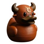 Taurus Zodiac Duck Figurine – Astrology Bull Rubber Duck Sculpture for Teens and Adults – Unique Taurus Gift for Astrology Lovers