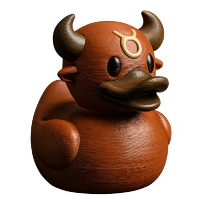 Taurus Zodiac Duck Figurine – Astrology Bull Rubber Duck Sculpture for Teens and Adults – Unique Taurus Gift for Astrology Lovers – 3D Printed in Canada — 3D Printed Collectible by 3DCentral