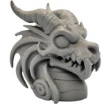 Ghost Dragon Bust – Spectral Fantasy Skull Sculpture