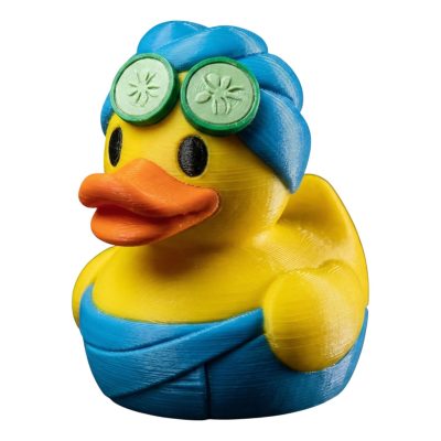Spa Day Duck Figurine – Funny Rubber Duck-Inspired Bath Décor for Bathroom or Desk – Giftable Cute Yellow Duck with Spa Accessories – Collectible Display Piece for Adults – 3D Printed in Canada — 3D Printed Collectible by 3DCentral