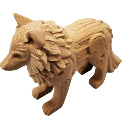 Mechanical Steampunk Wolf Figurine – Intricate Tribal Cyber Wolf Decor for Desk or Shelf – Articulated Display Sculpture – 3D Printed in Canada — 3D Printed Collectible by 3DCentral