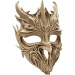 Wood-Carved Dark Ritual Mask – Fantasy Forest Spirit