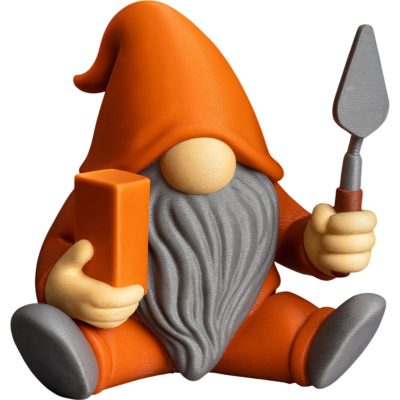 Bricklayer Gnome Figurine – Construction Worker Gift with Trowel and Brick – Funny Gnome Decor for Builder Desk or Shelf – Collectible Mason Statue – 3D Printed in Canada — 3D Printed Collectible by 3DCentral