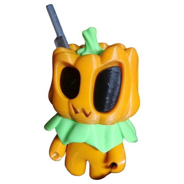Figurine citrouille poignardée – collection d&rsquo;Halloween mignonne et inquiétante