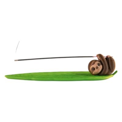 Slow Burn Incense Holder – Adorable Sloth Stick Burner on Leaf Tray for Relaxation, Aromatherapy, and Home Décor – Cute Jungle Design – 3D Printed in Canada — 3D Printed Collectible by 3DCentral
