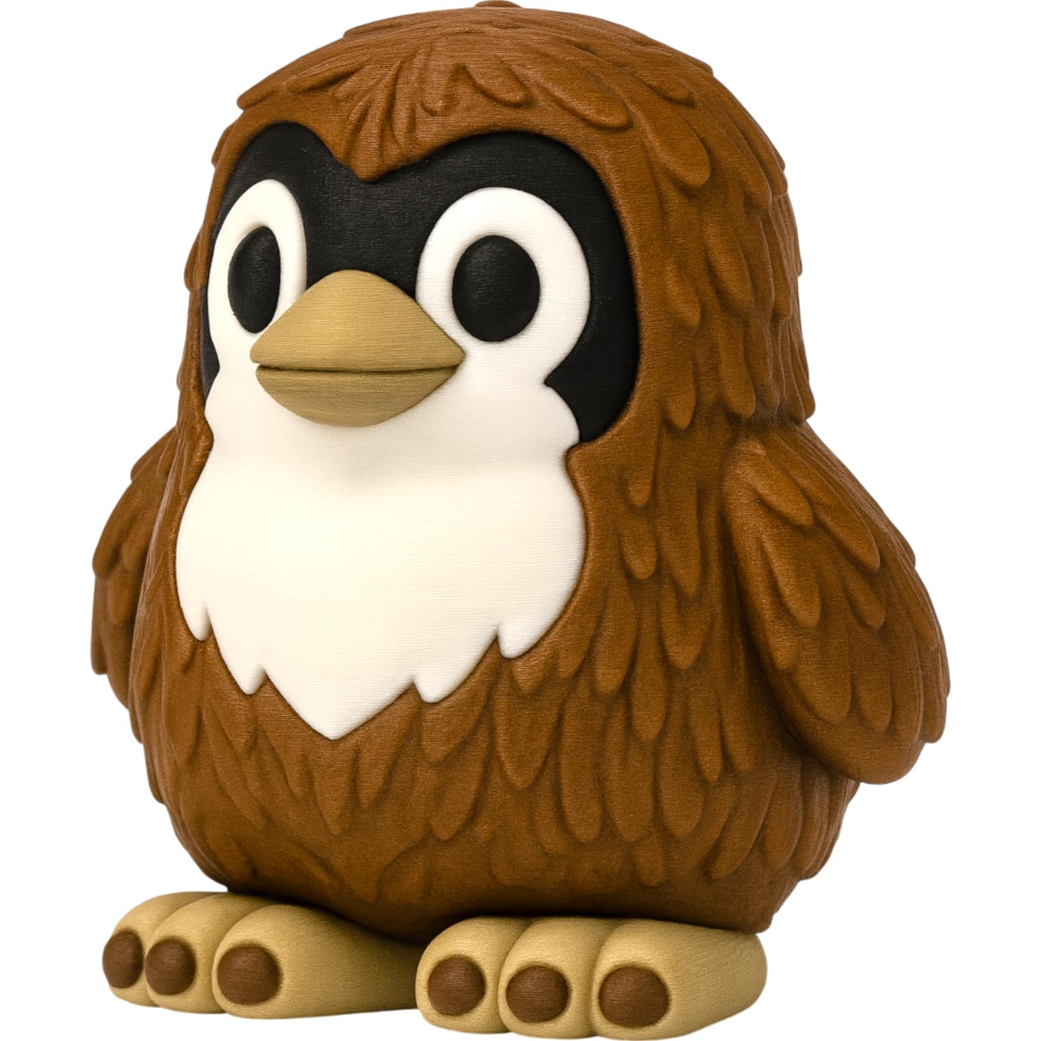 Bigfoot Penguin Figurine – Cute Cryptid-Inspired Penguin Statue with Furry Texture & Chunky Toes – Funny Mythical Animal Collectible – 3D Printed in Canada — 3D Printed Collectible by 3DCentral