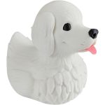 Golden Retriever Duck Figurine – Dog Duck Car Dashboard Décor, Collectible Gift for Dog Lovers, Duck for Ducking, Duck for Hiding, Cruise Duck – 3D Printed in Canada (White, Standard) — 3D Printed Collectible by 3DCentral