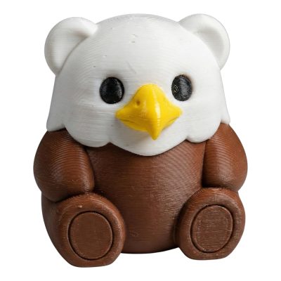 Eagle Bear Figurine – Bald Eagle-Inspired Teddy Cub for Desk, Shelf, or Gift – Adorable Collectible Animal Decor – 3D Printed in Canada — 3D Printed Collectible by 3DCentral