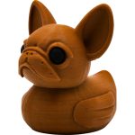 French Bulldog Duck Figurine - Car Dashboard Duck Décor - Funny Ducking Gift - Cute Dog Duck - Collectible Frenchie Duck for Hiding - Car Accessories – 3D Printed in Canada (Brown)