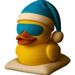 Sleepy Duck Figurine with Sunglasses & Nightcap – Funny 3D Printed Rubber Duck Style Desk Toy or Shelf Decor for Adults & Teens